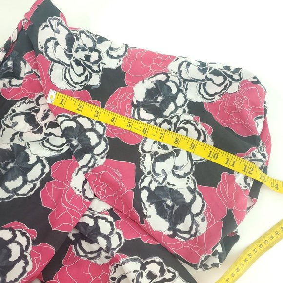 Dyvna Womens Pink Graphic Flower Semi Sheer 3/4 Sleeve Ruffle Sheath Dre… - Picture 10 of 13